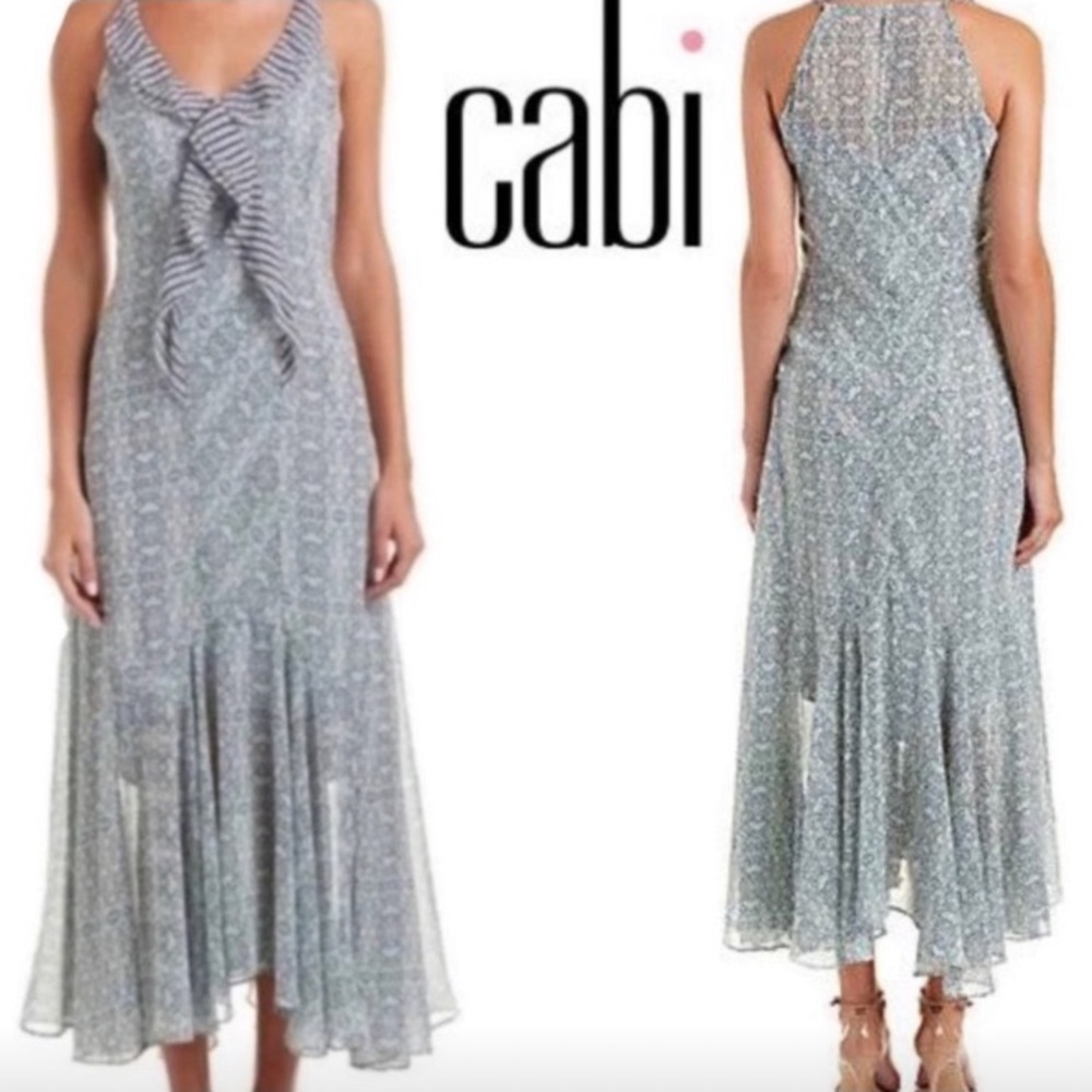 CAbi Garden Green Party Maxi Camisole Dress Fairy Coquette Size 8